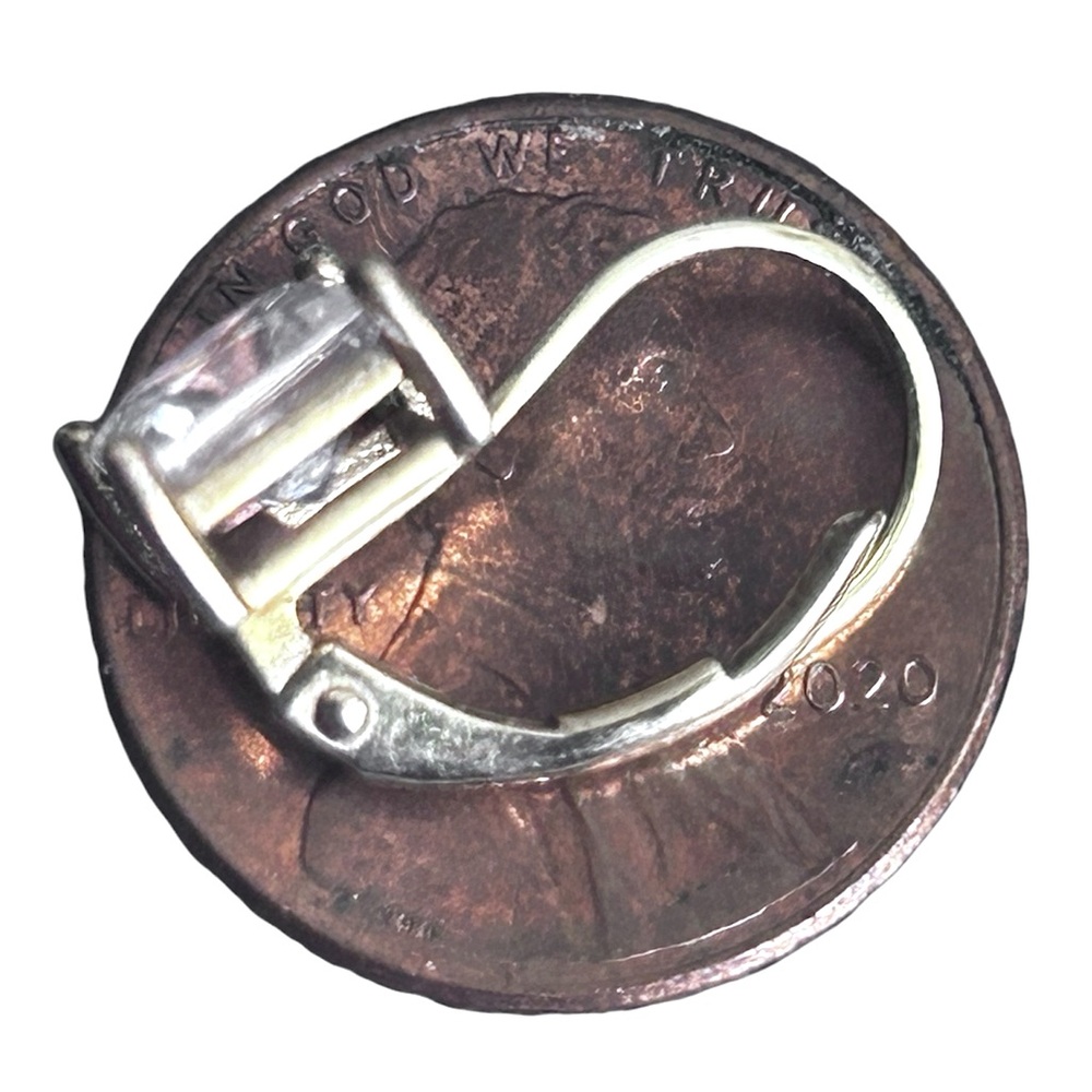 Vintage gold over Sterling silver cubic zirconia earrings - Picture 5 of 5